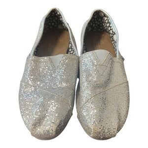 Toms Silver Sequins Flats Size W 8.5 Women